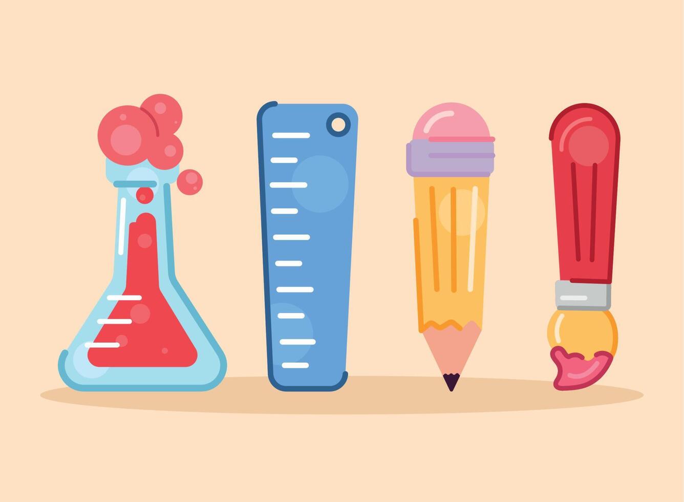 four school supplies icons vector