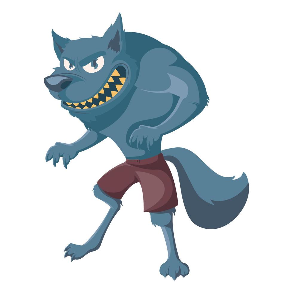 halloween werewolf comic character vector