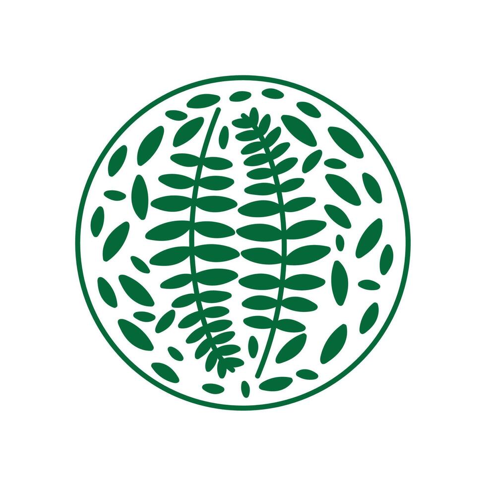 circular seal with leafs vector