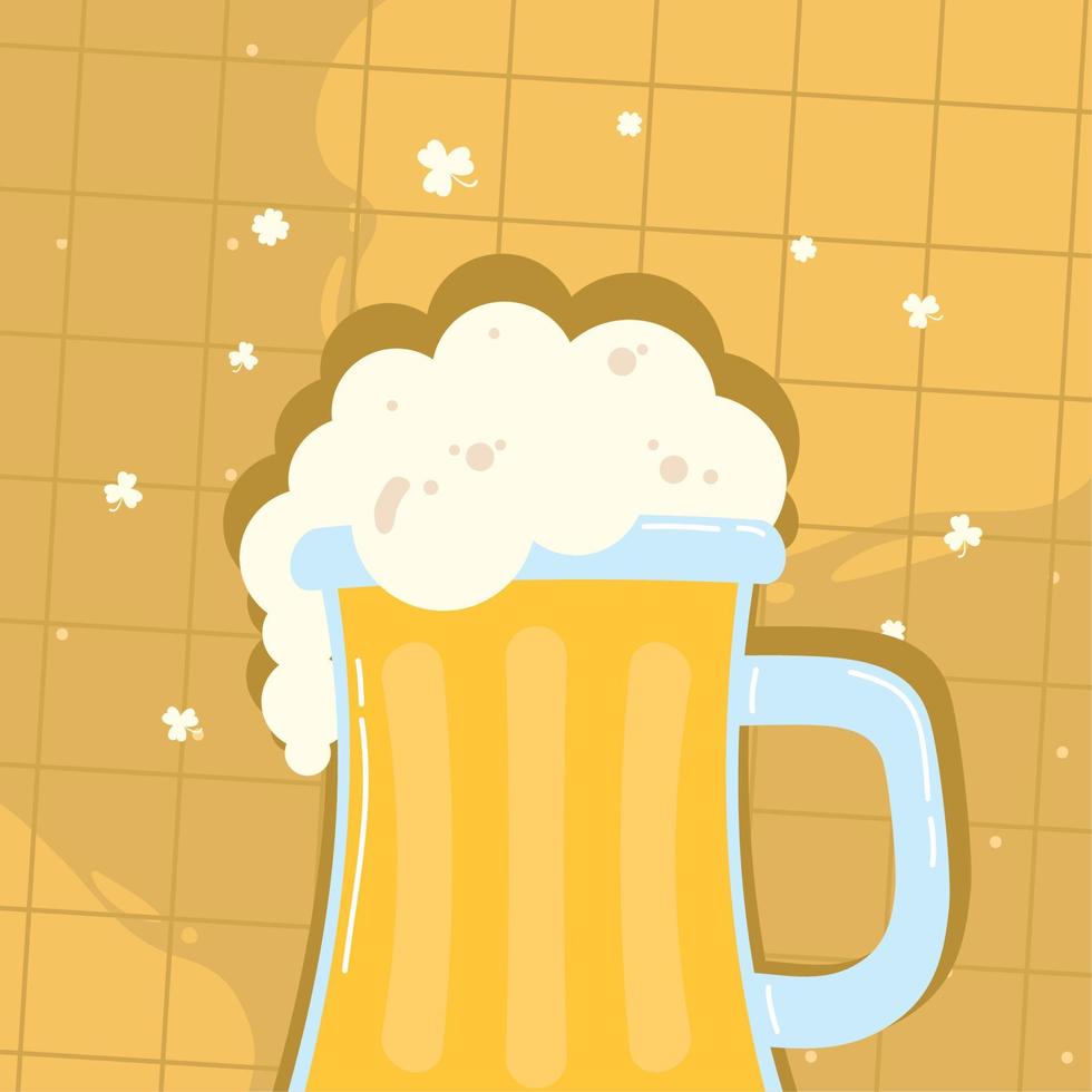 cerveza de san patricio y tréboles vector