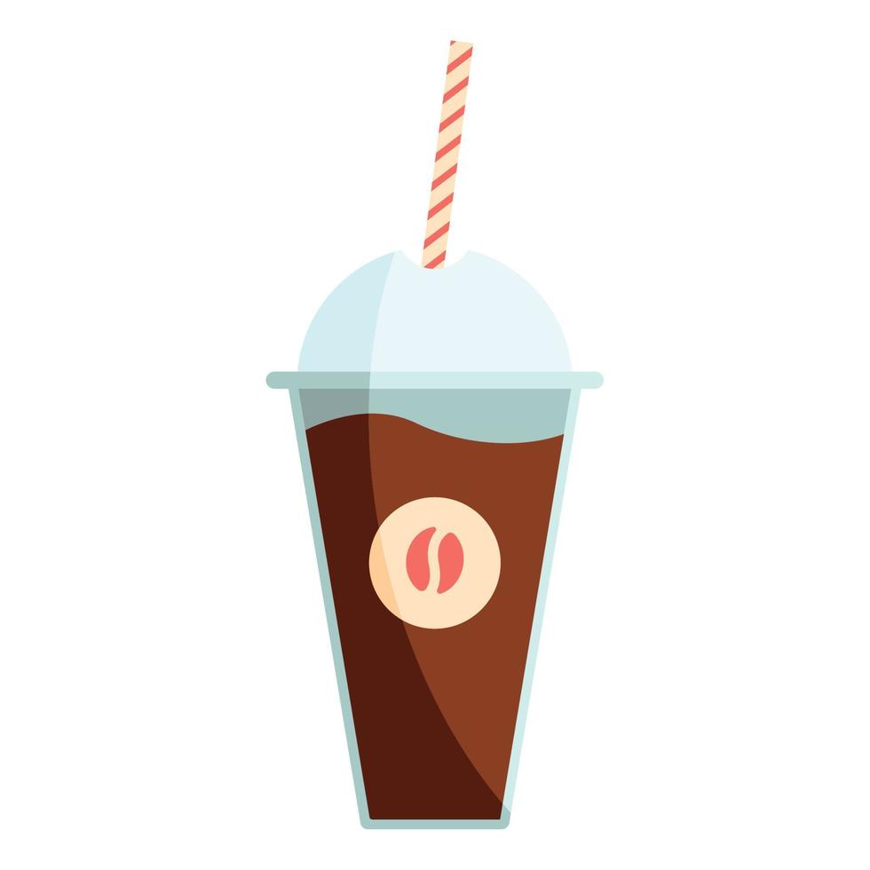 coffee iced with straw vector