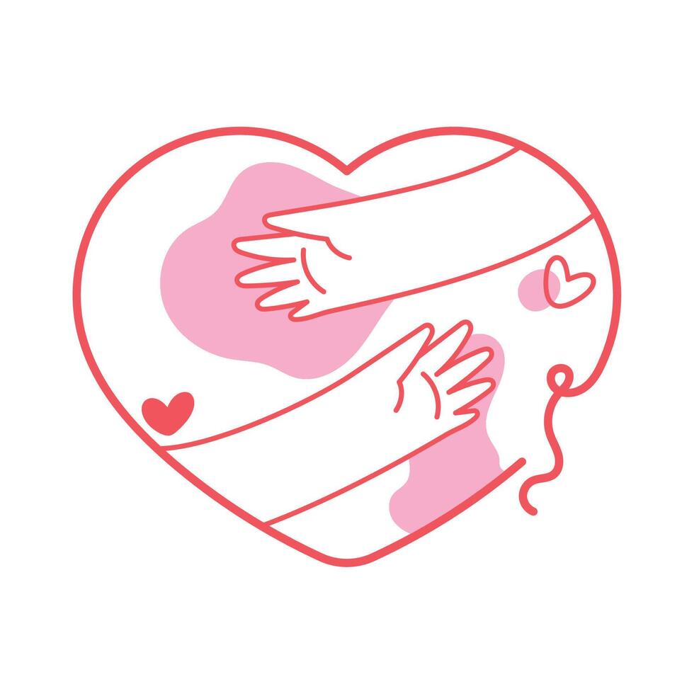 donors hands in heart vector