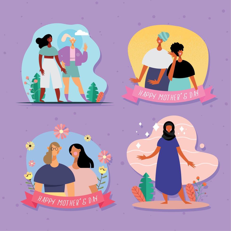 set of mothers day vector