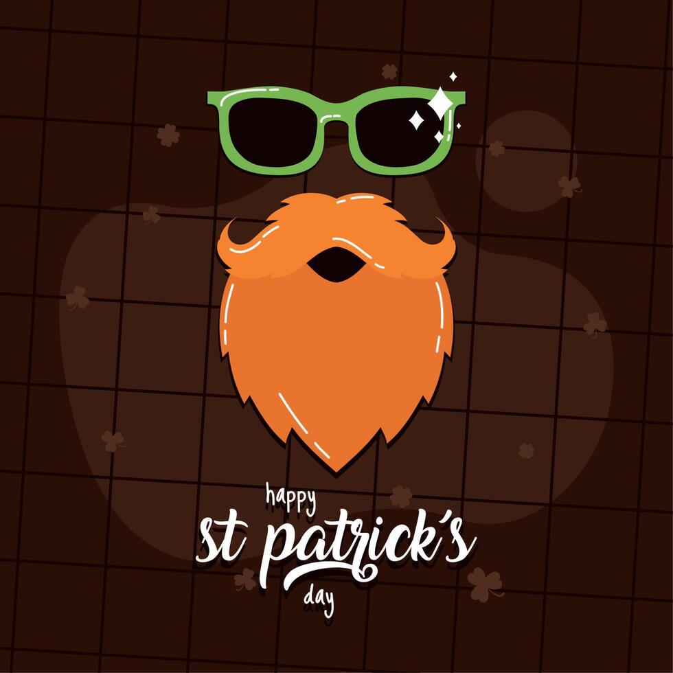 saint patricks lettering postcard vector