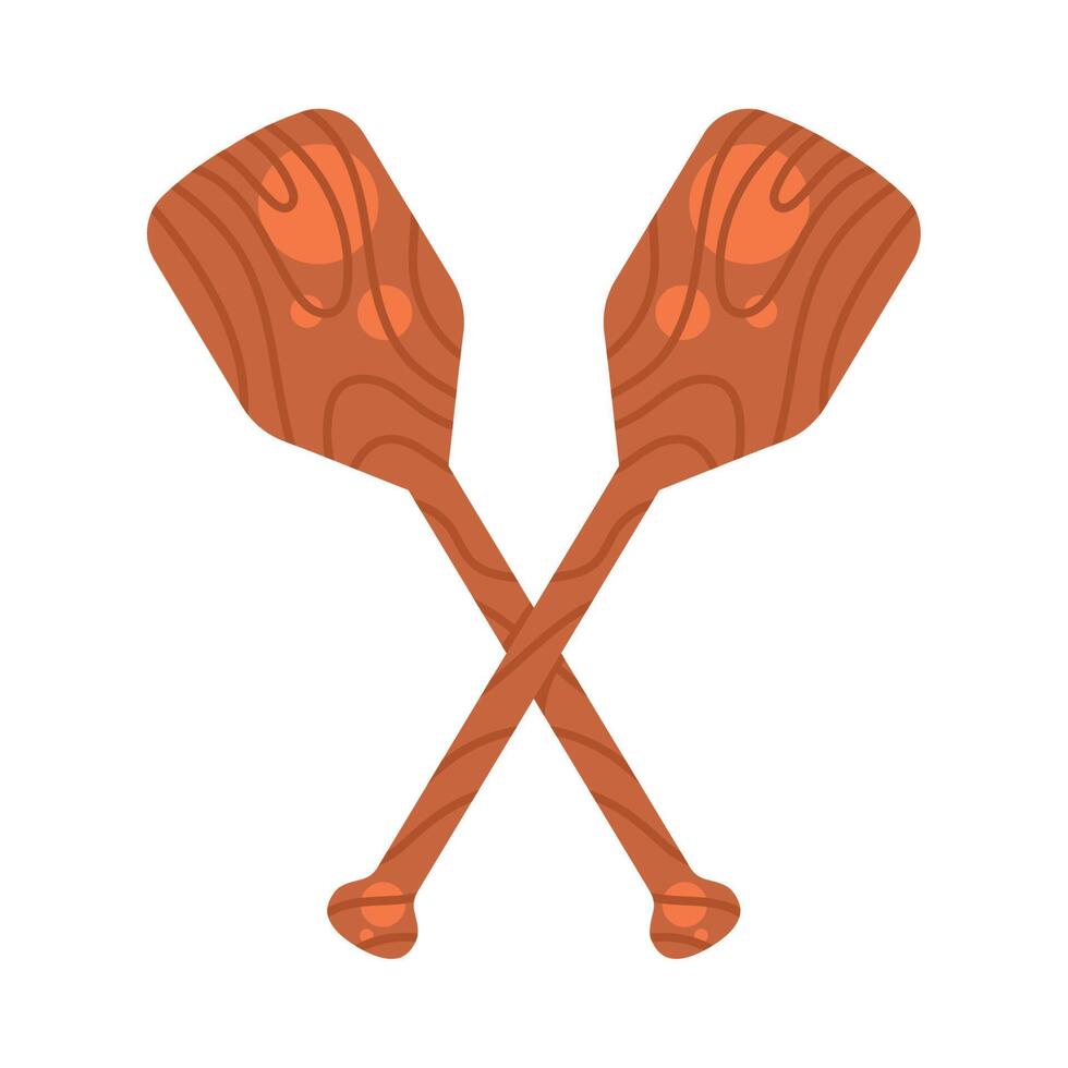 oars wooden tools vector