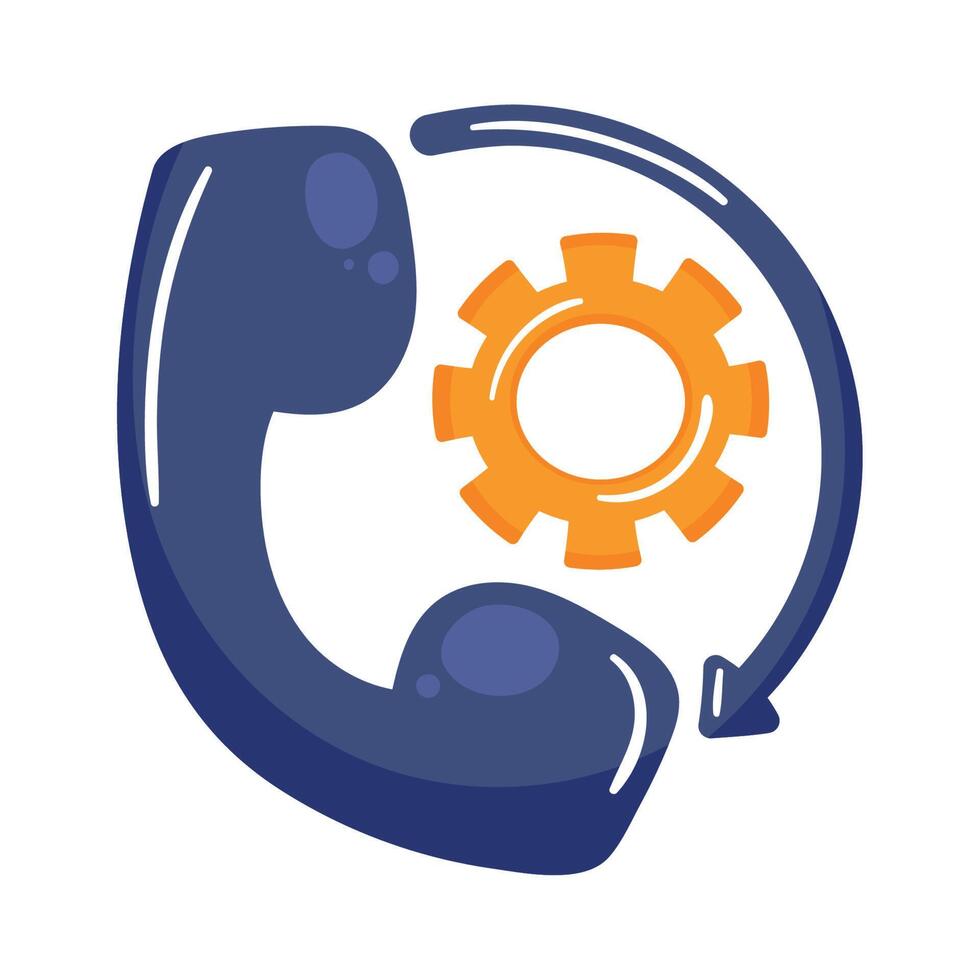 telephone with gear vector