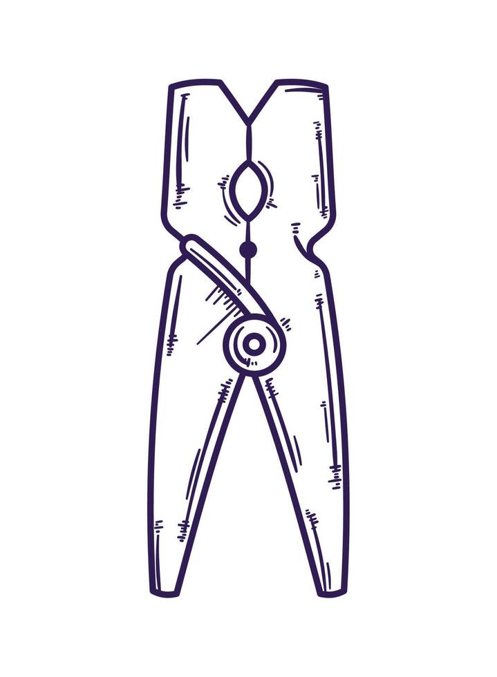 clothes peg drawn vector