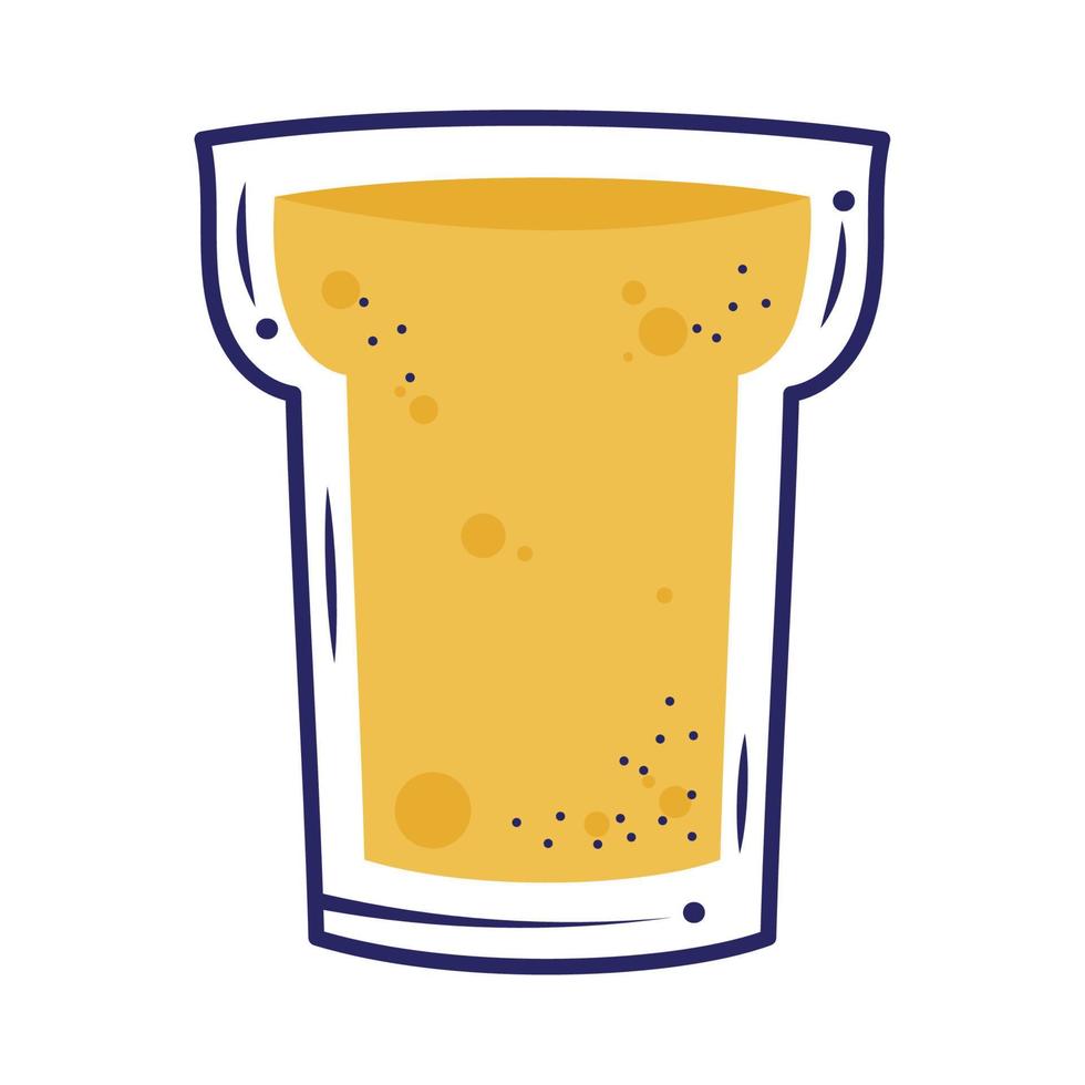 vaso de bebida amarillo vector