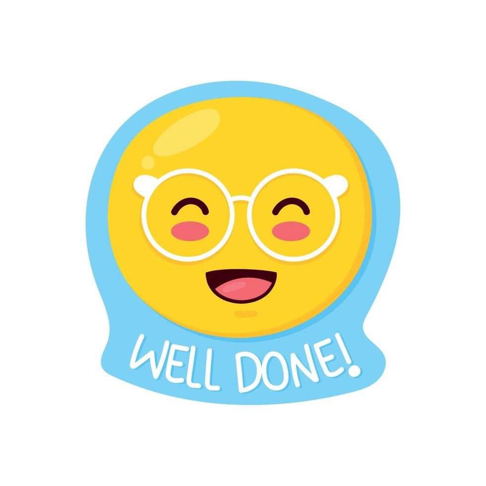 well done emoticon vector