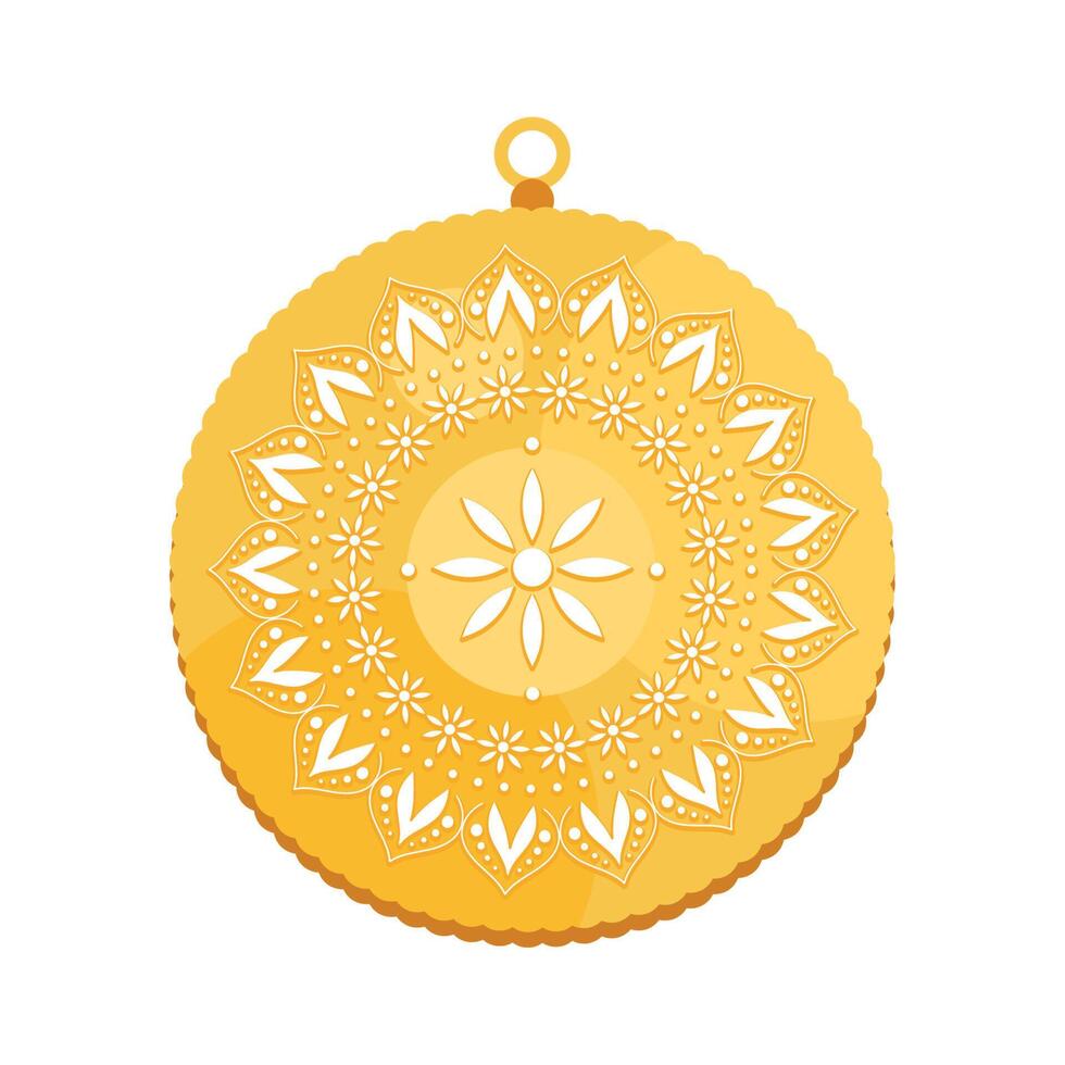 golden mandala medal vector