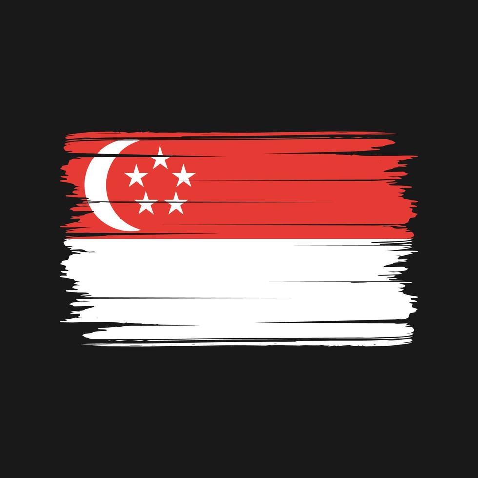 Singapore Flag Brush Vector. National Flag vector