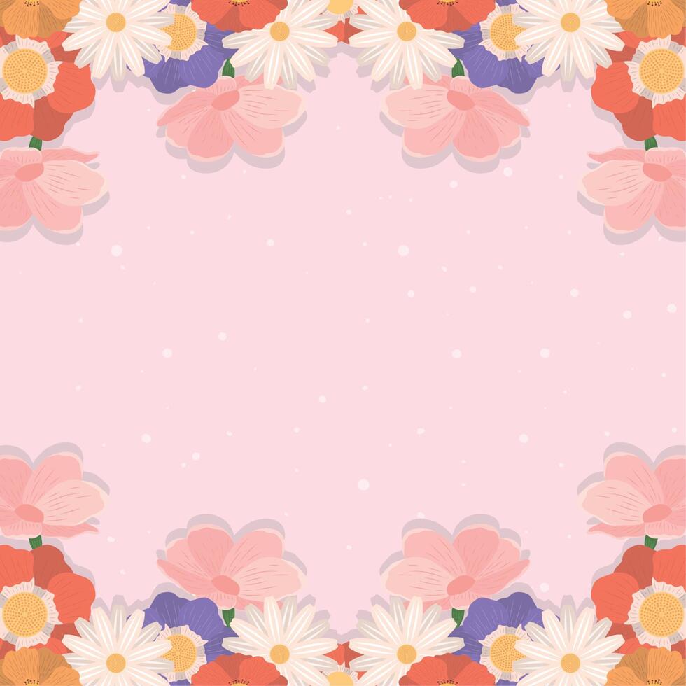 spring season floral frame vector