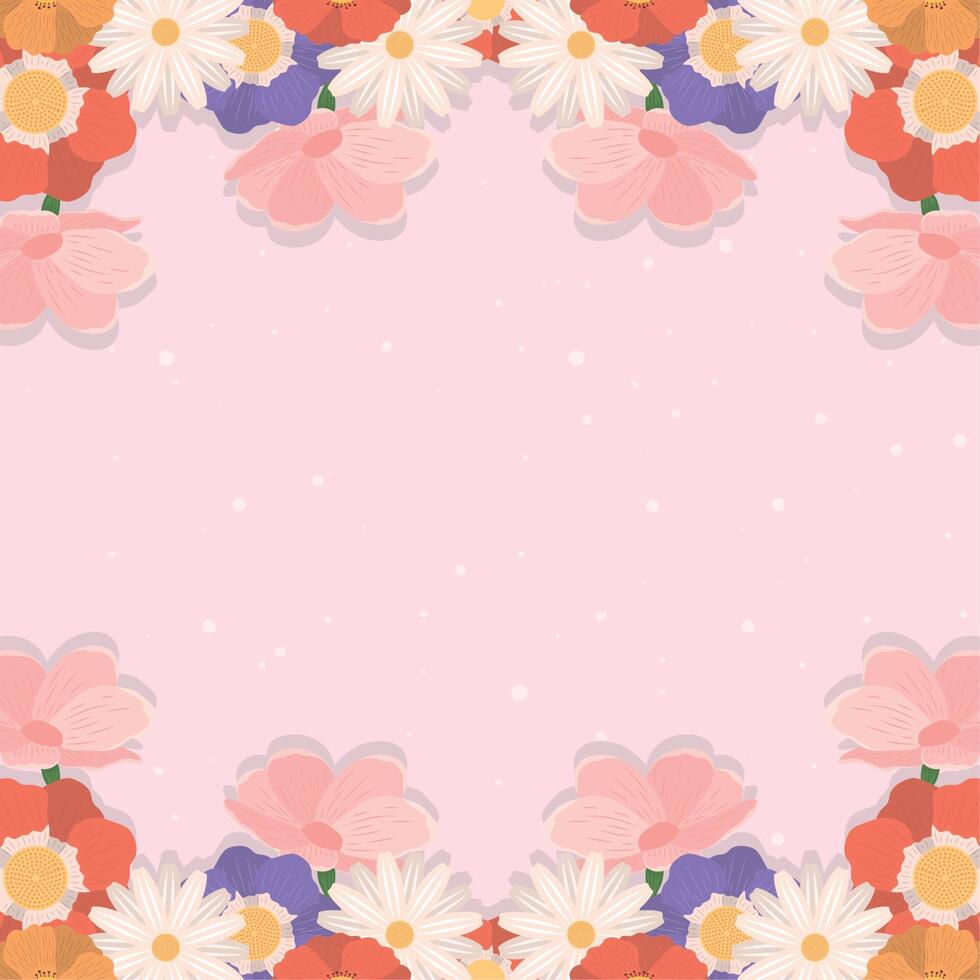 spring season floral frame vector