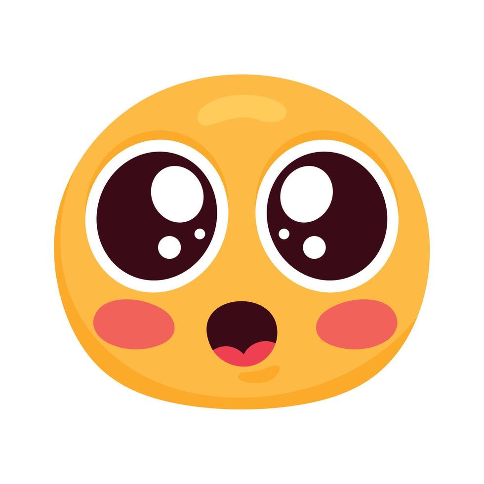 personaje de cara de emoji asustado vector