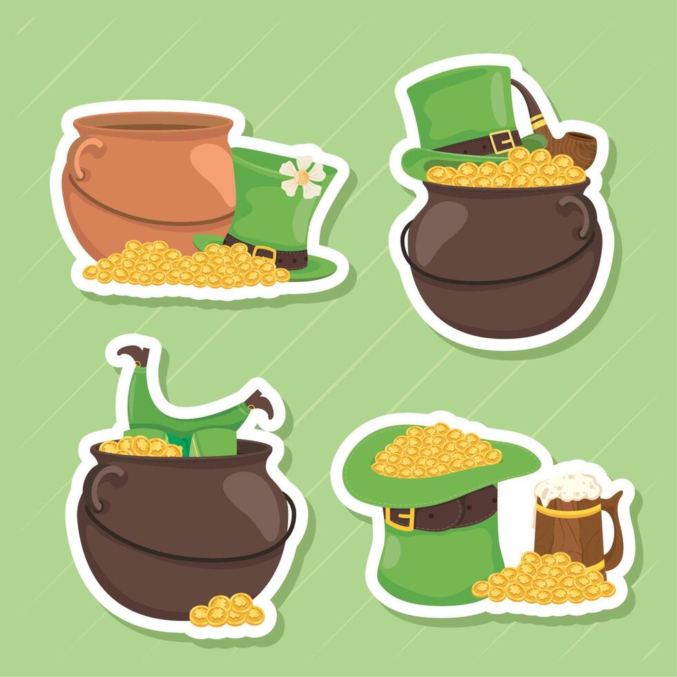 iconos del día de san patricio vector