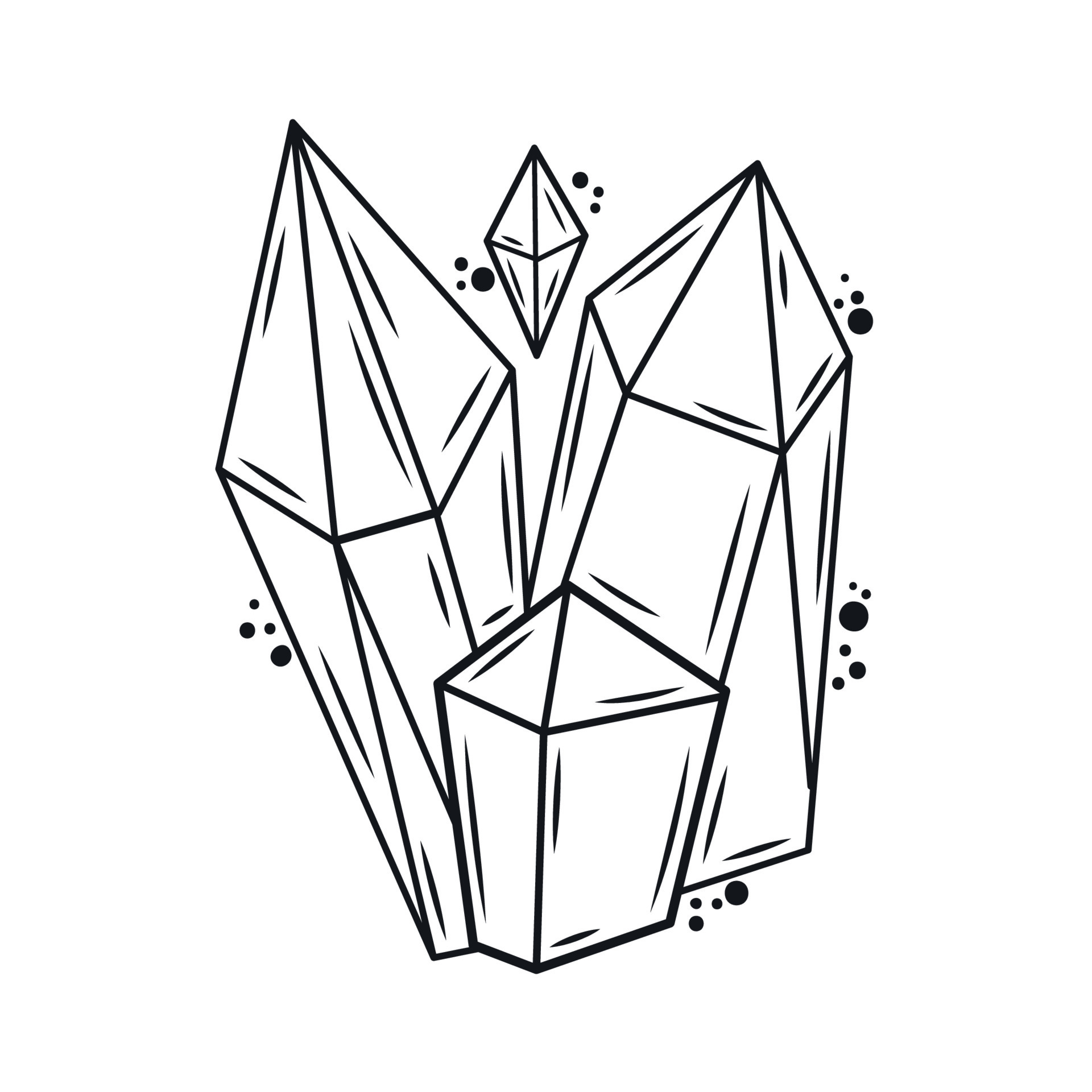 Set of Mystical line art esoteric crystals gem stones diamonds jewelry  minimalist print Boho astrology hand draw illustration Magic doddle for  Tshirts and bags tatoo decor element 11449877 Vector Art at Vecteezy