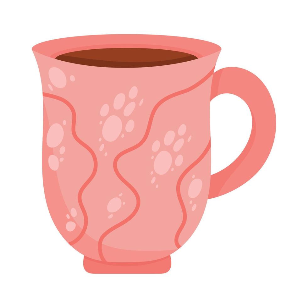 taza de cerámica rosa vector