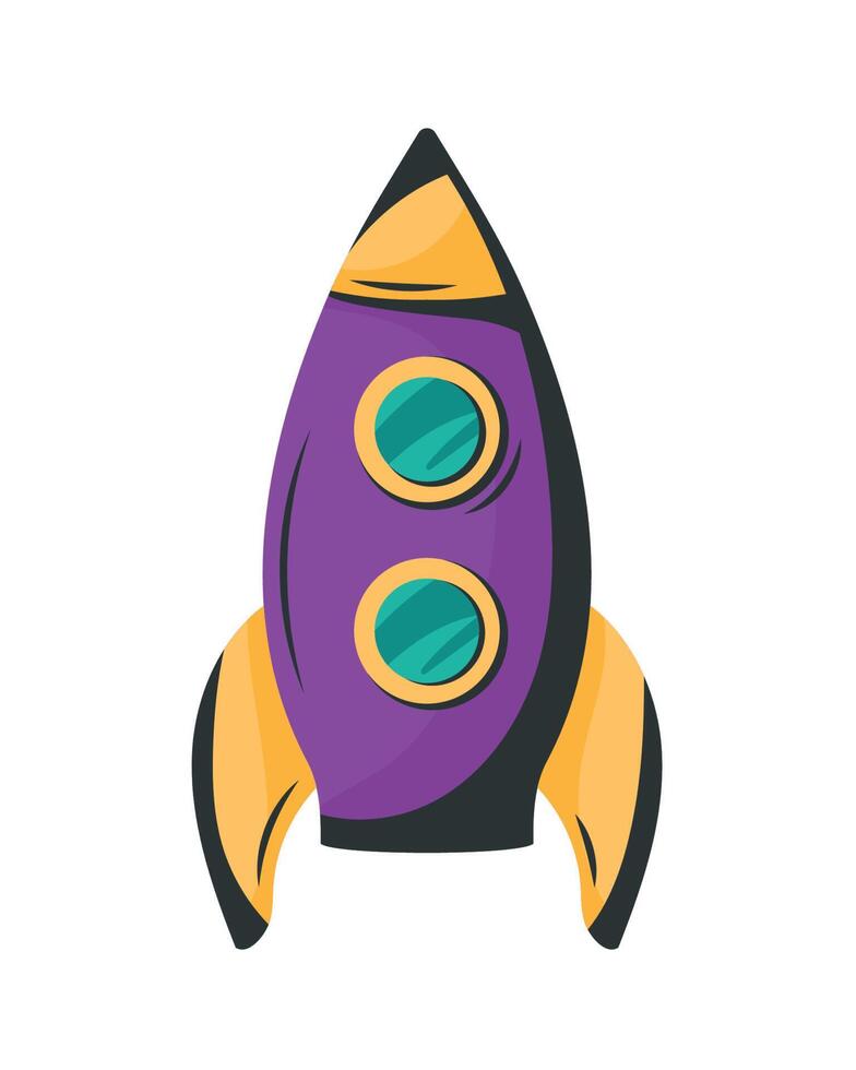 purple rocket space outer vector