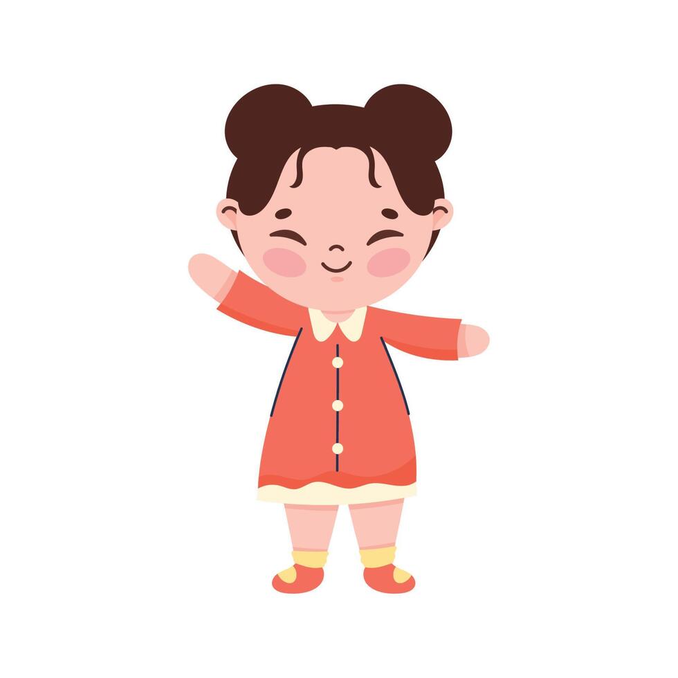 korean little girl vector