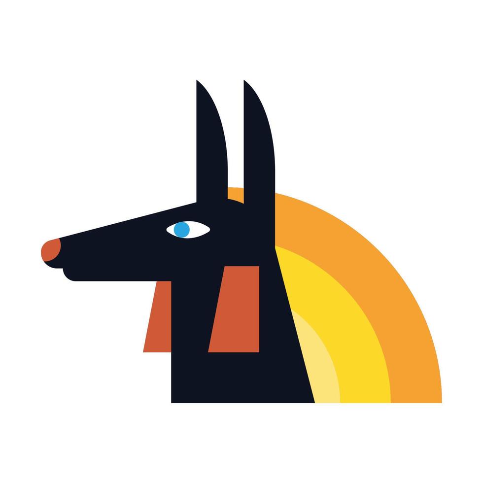 estatua de anubis de la cultura egipcia vector