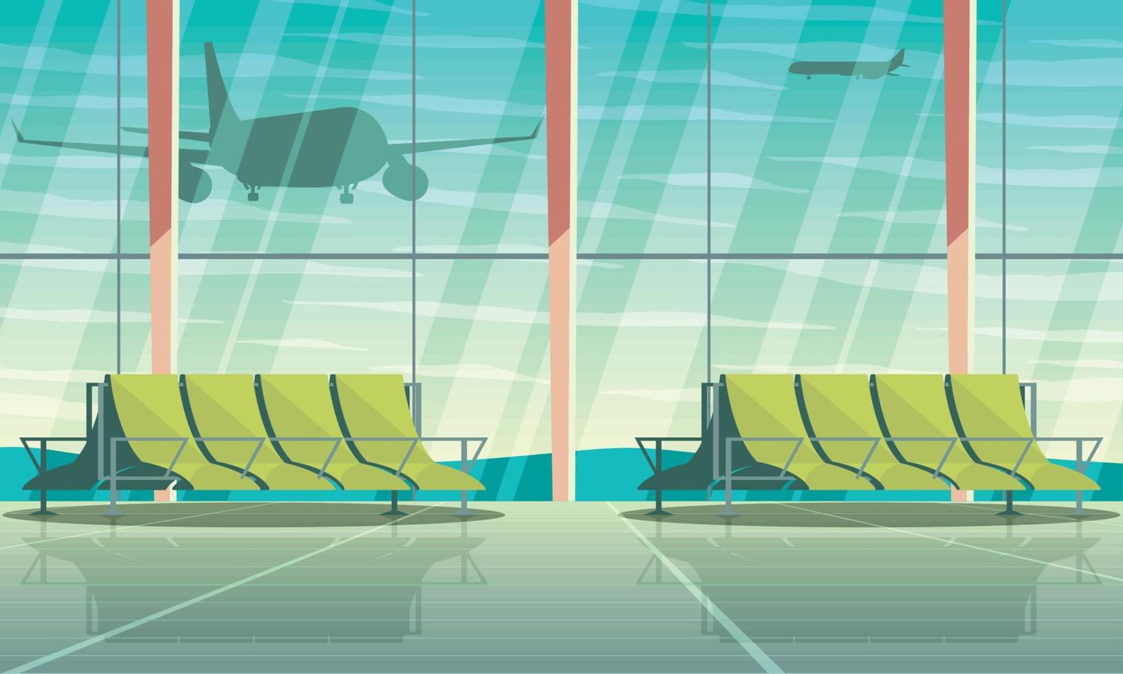 airport waiting room place vector