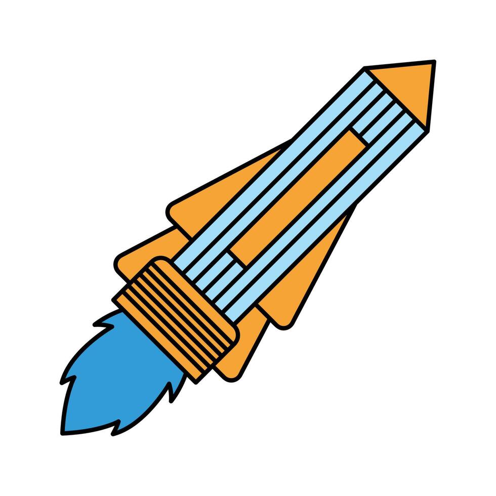 rocket flying space outer vector