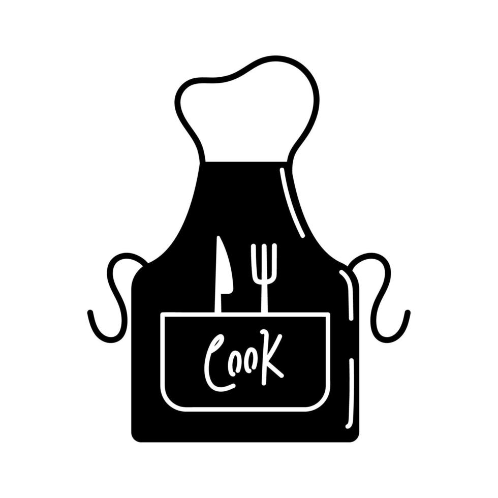 apron with cutleries vector
