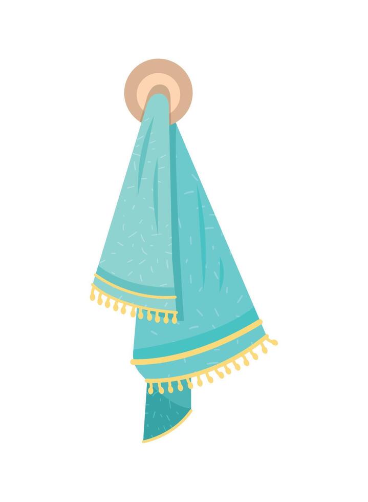 blue bathroom towel hanging vector