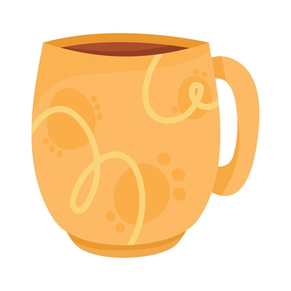 orange ceramic cup vector