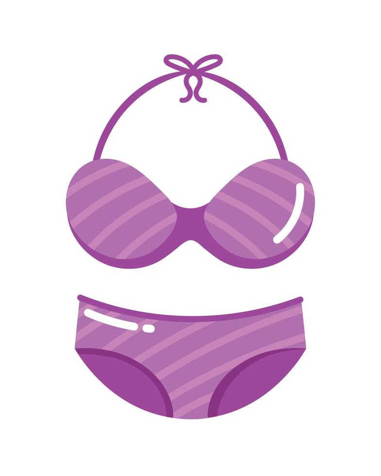 purple swimsuit fashion vector