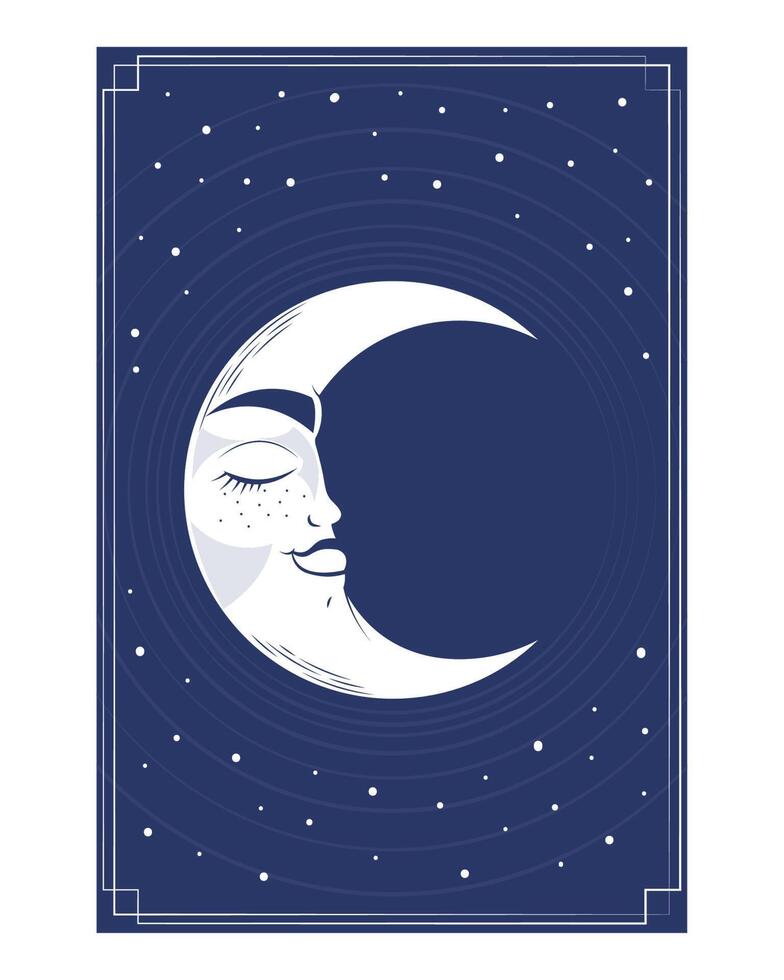 crescent moon in space vector