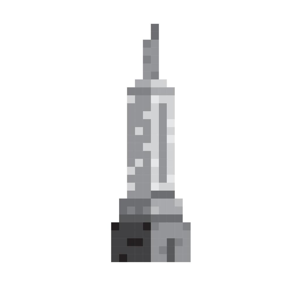 skyscraper pixel art style vector