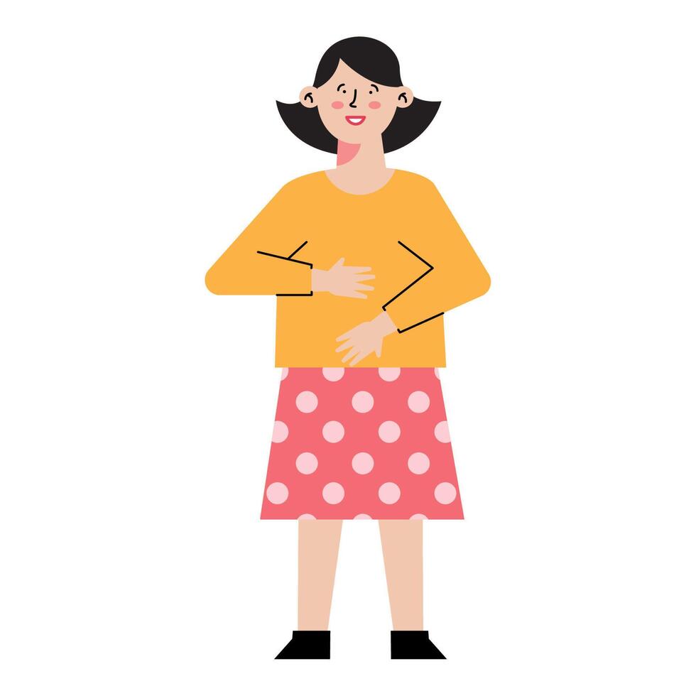 korean woman standing vector