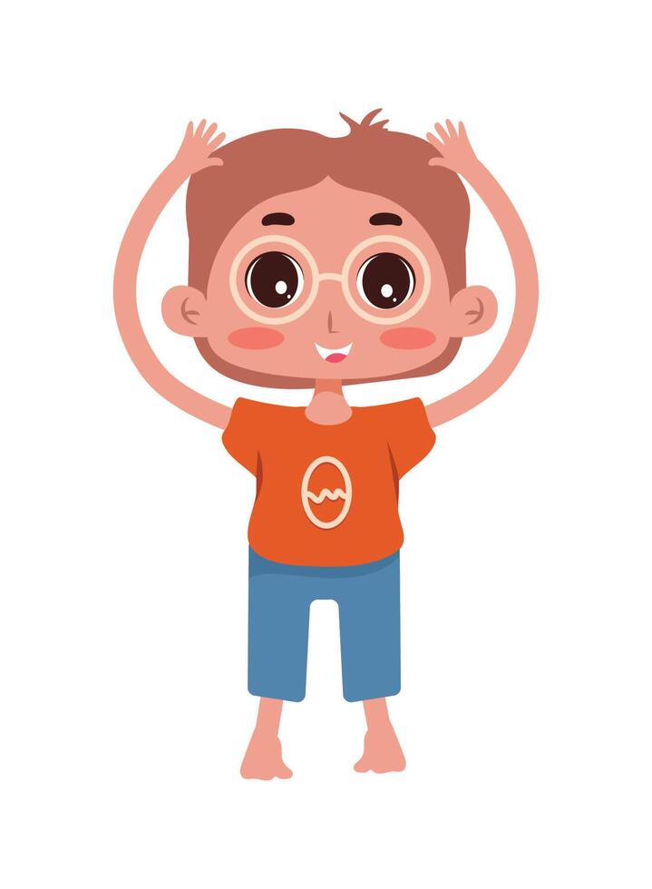 yoga boy with glasses vector