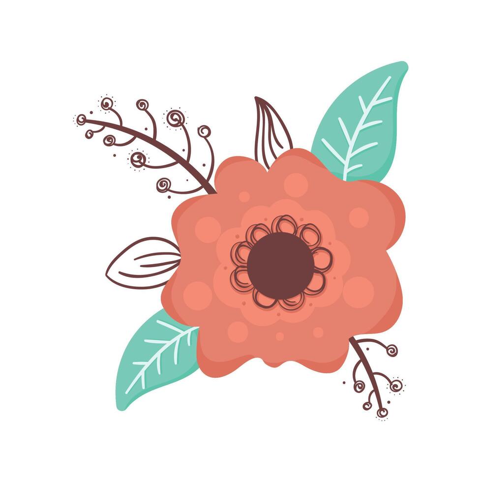 red cute flower decorative vector