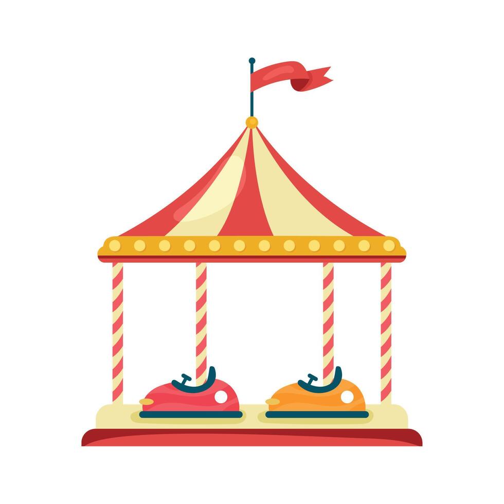 bumper cars amusement park vector