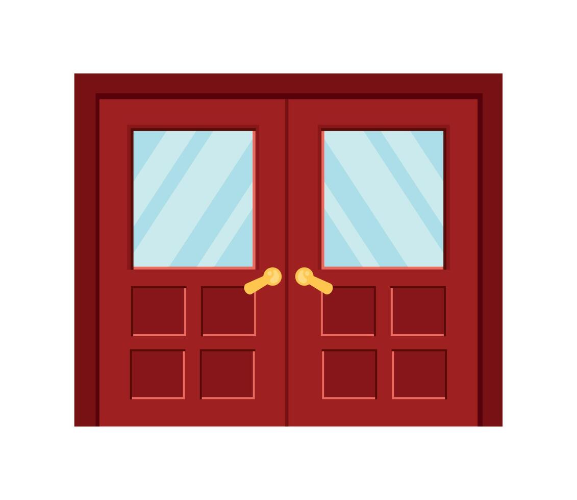 wooden door double vector