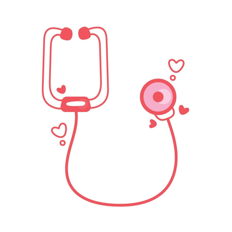 red stethoscope tool vector