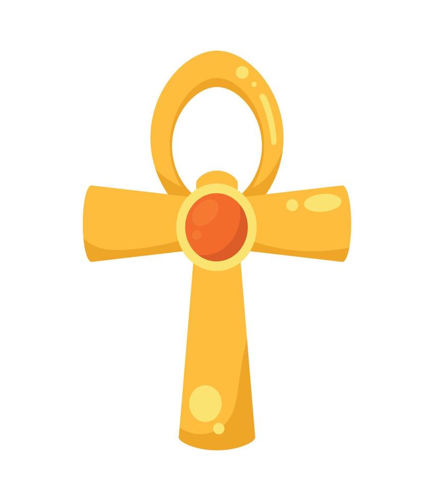 cruz dorada de la cultura egipcia vector