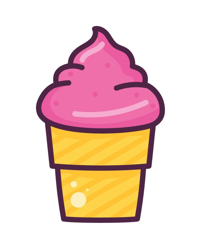 sweet pink ice cream vector