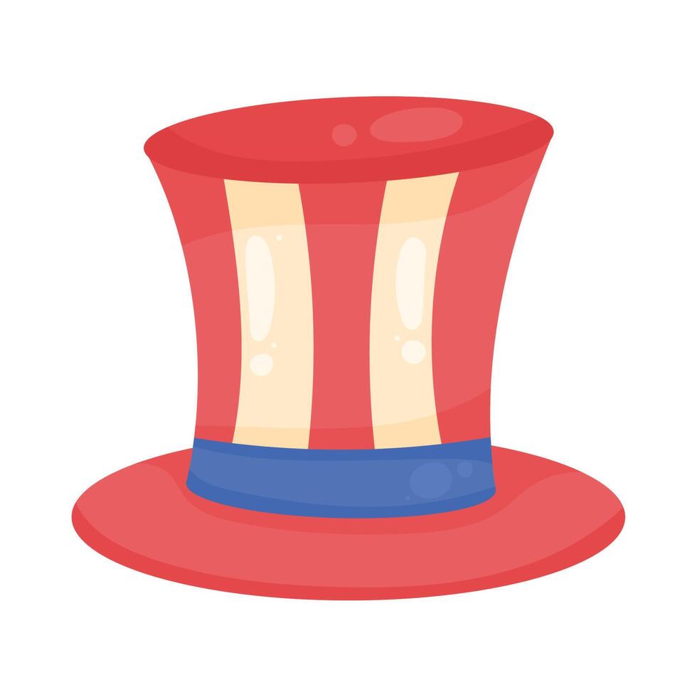 usa flag in tophat vector