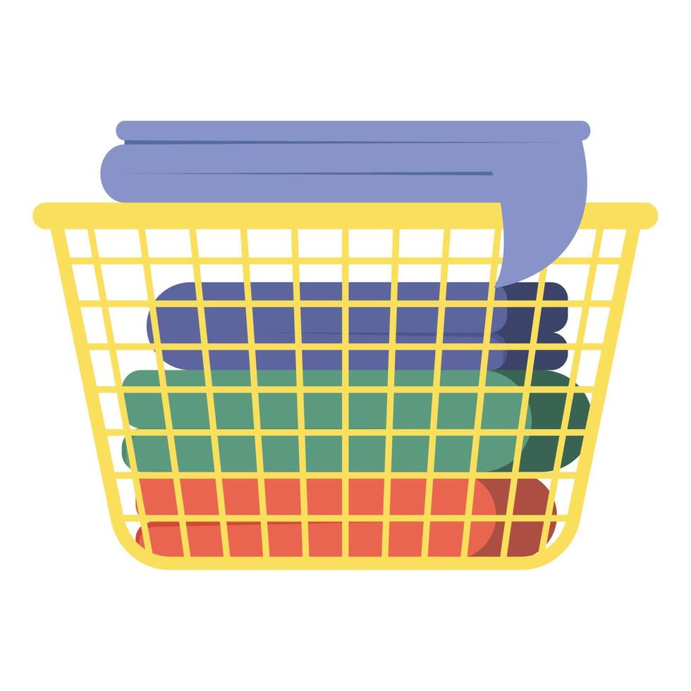 clothes in yellow basket vector