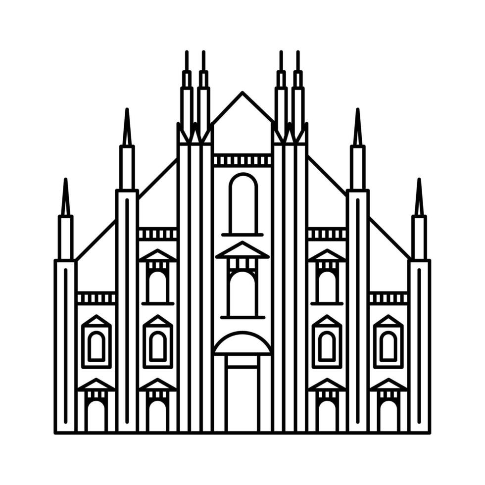 Notre Dame Cathedral famous landmark vector