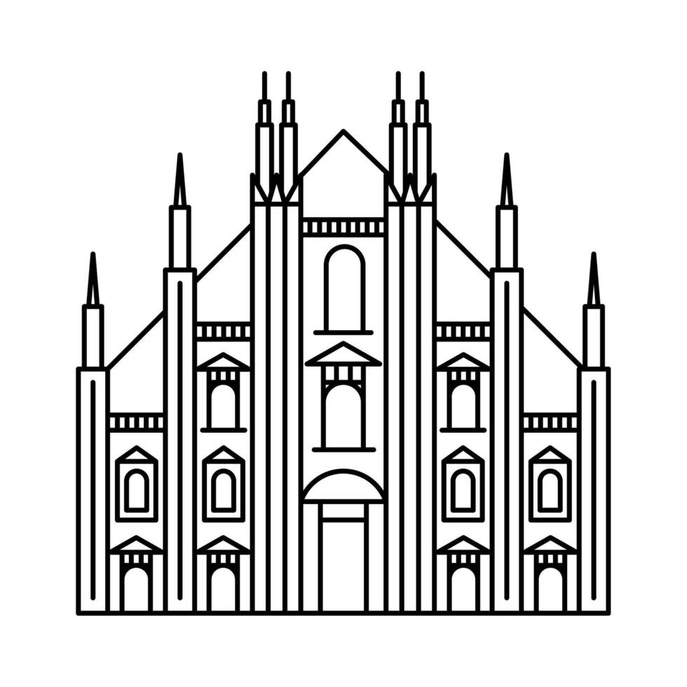 Notre Dame Cathedral famous landmark vector