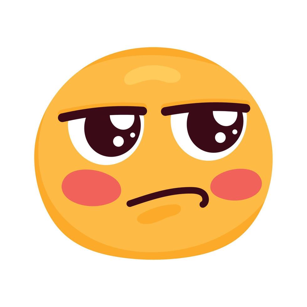 personaje de cara de emoji aburrido vector