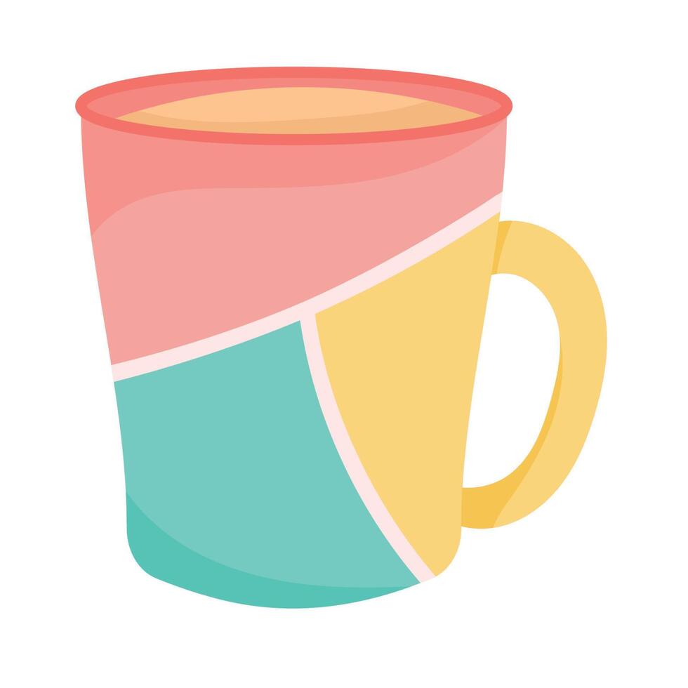 colorful ceramic cup vector