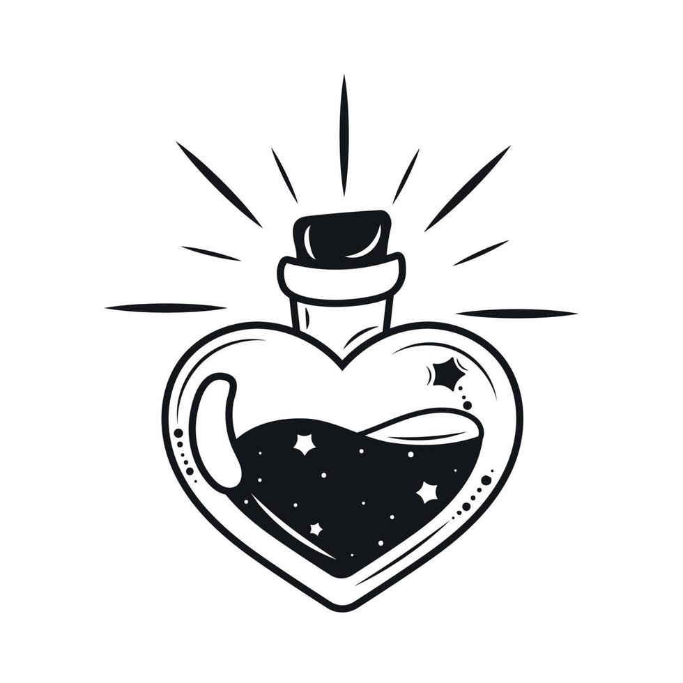 love potion minimalist tattoo vector