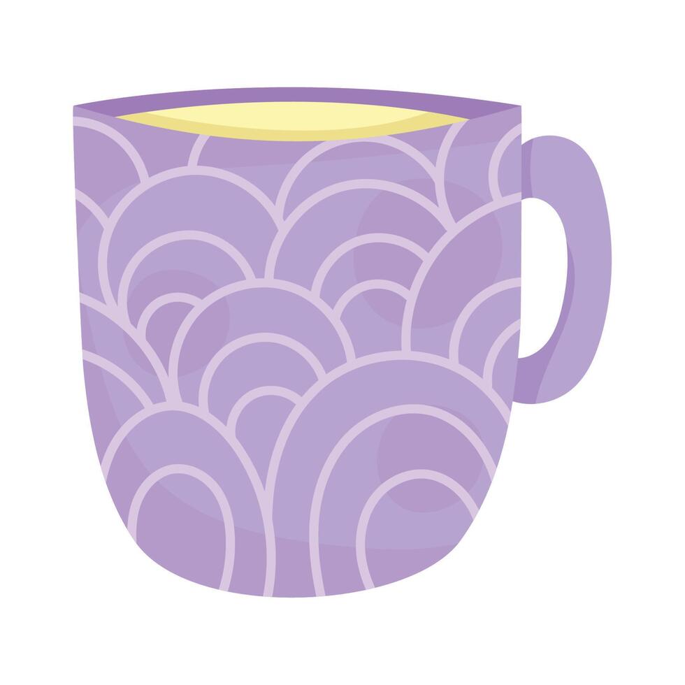 lilac ceramic cup vector