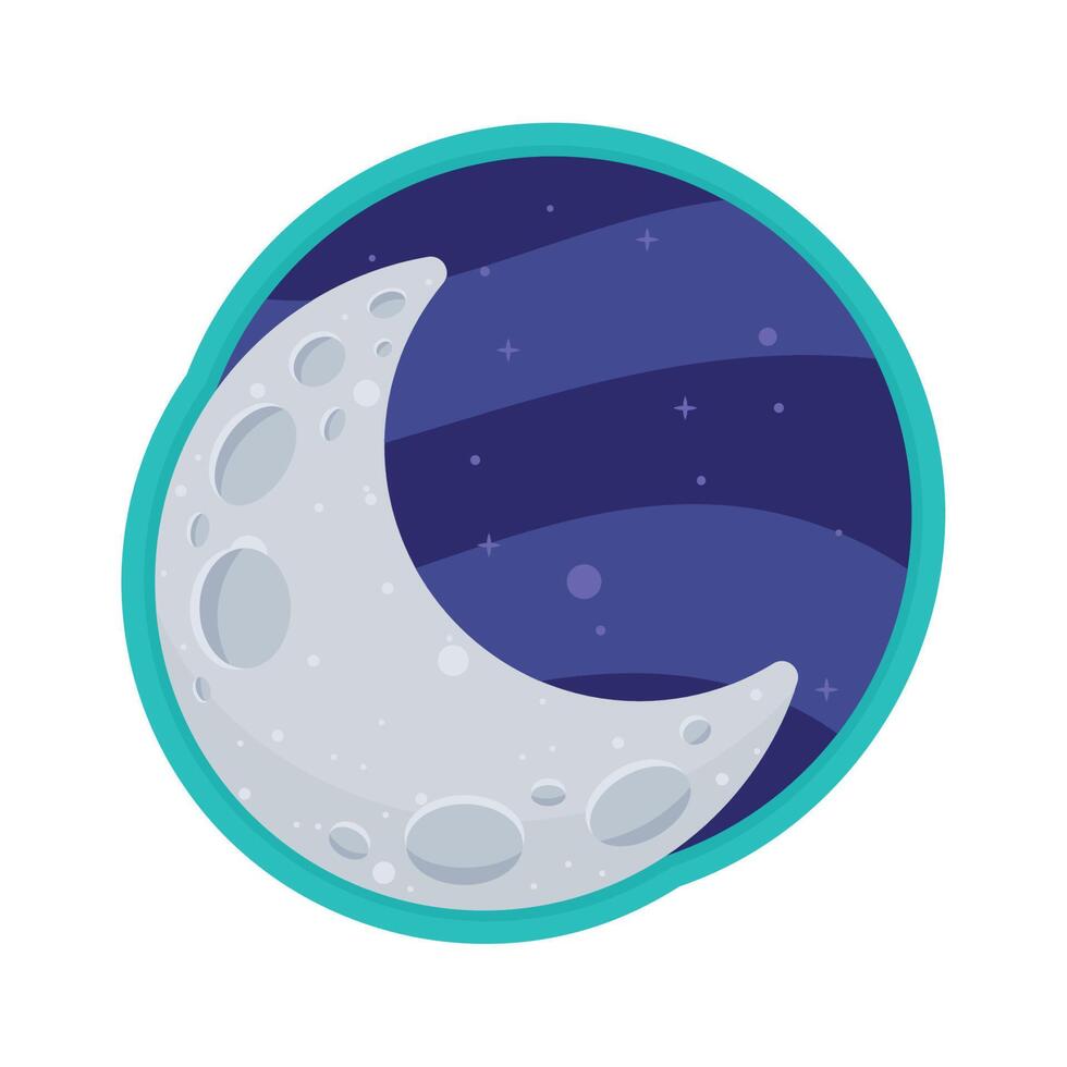 moon space outer sticker vector