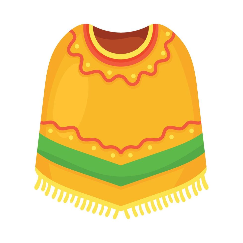 poncho cultura mexicana vector